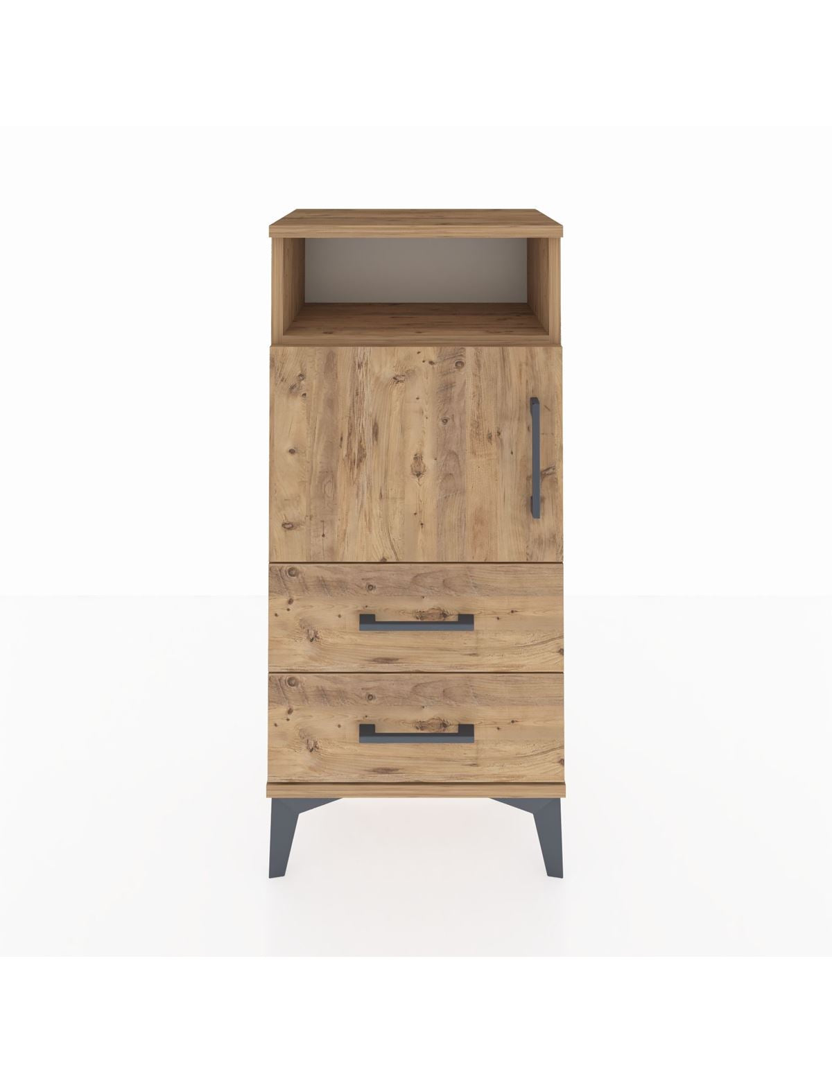 Arges Komodin 2 Raflı 2 Çekmeceli Tek Kapaklı 44x30x96 - S09M023V9A