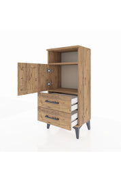 Arges Komodin 2 Raflı 2 Çekmeceli Tek Kapaklı 44x30x96 - S09M023V9A