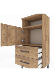 Arges Komodin 2 Raflı 2 Çekmeceli Tek Kapaklı 44x30x96 - S09M023V9A
