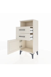 Arges Komodin Tek Raflı 2 Çekmeceli Tek Kapaklı 44x30x96 - S09M025V1A