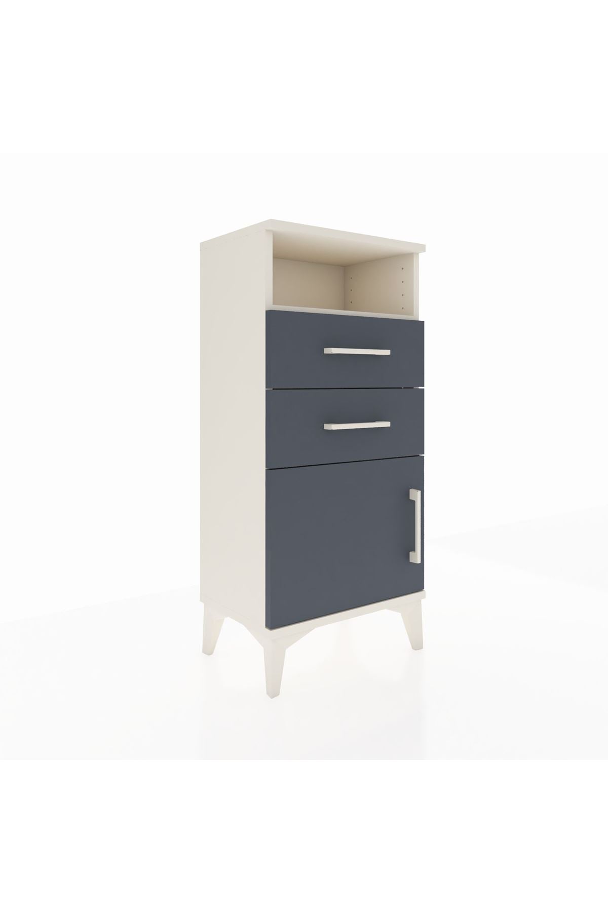 Arges Komodin Tek Raflı 2 Çekmeceli Tek Kapaklı 44x30x96 - S09M025V2A