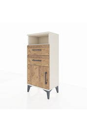 Arges Komodin Tek Raflı 2 Çekmeceli Tek Kapaklı 44x30x96 - S09M025V3A