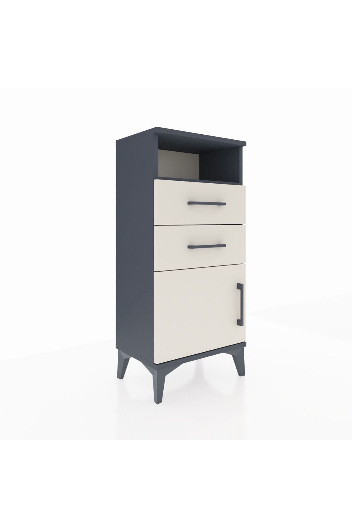 Arges Komodin Tek Raflı 2 Çekmeceli Tek Kapaklı 44x30x96 - S09M025V4A