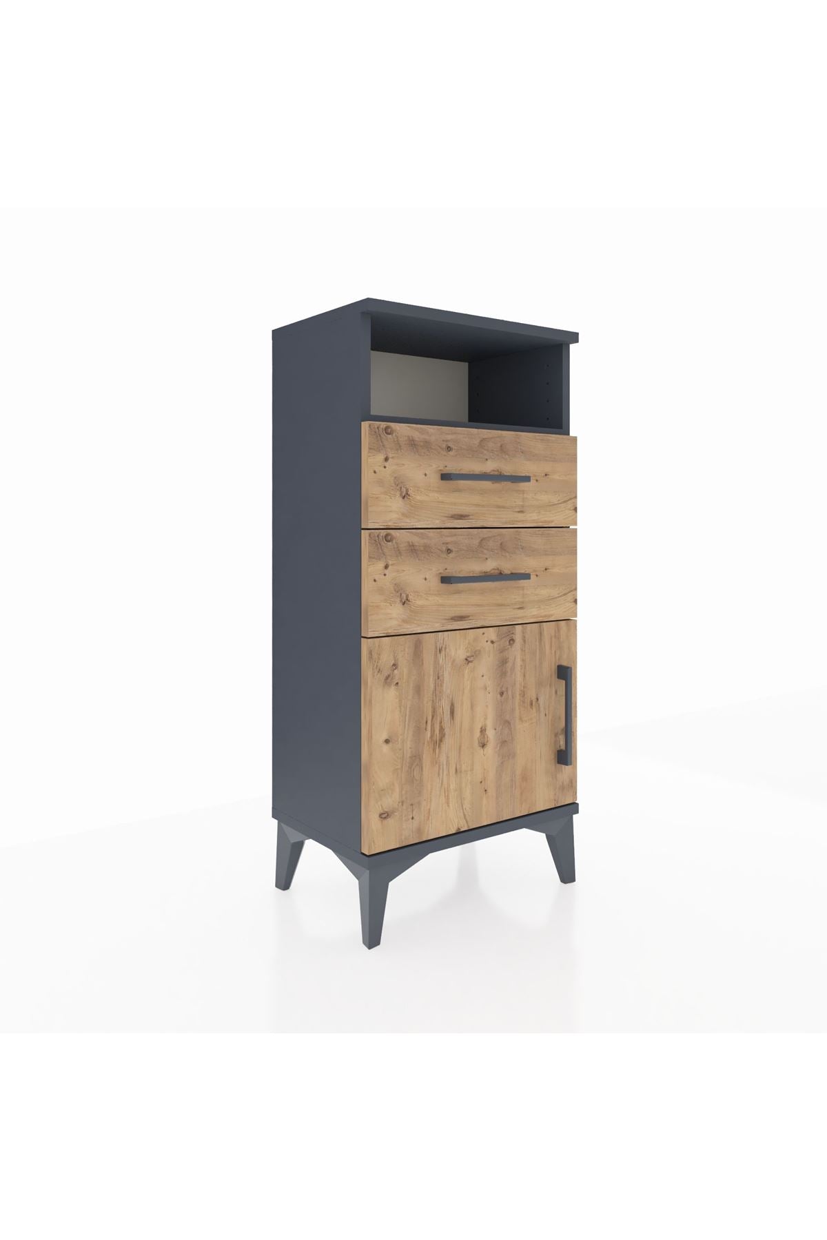 Arges Komodin Tek Raflı 2 Çekmeceli Tek Kapaklı 44x30x96 - S09M025V6A