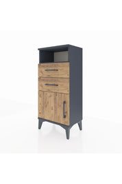 Arges Komodin Tek Raflı 2 Çekmeceli Tek Kapaklı 44x30x96 - S09M025V6A