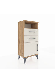 Arges Komodin Tek Raflı 2 Çekmeceli Tek Kapaklı 44x30x96 - S09M025V7A
