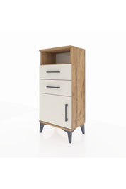 Arges Komodin Tek Raflı 2 Çekmeceli Tek Kapaklı 44x30x96 - S09M025V7A