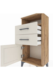 Arges Komodin Tek Raflı 2 Çekmeceli Tek Kapaklı 44x30x96 - S09M025V7A