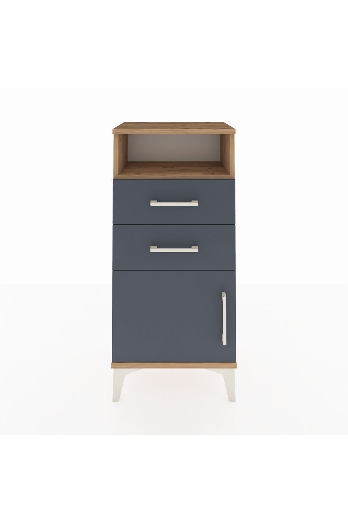 Arges Komodin Tek Raflı 2 Çekmeceli Tek Kapaklı 44x30x96 - S09M025V8A