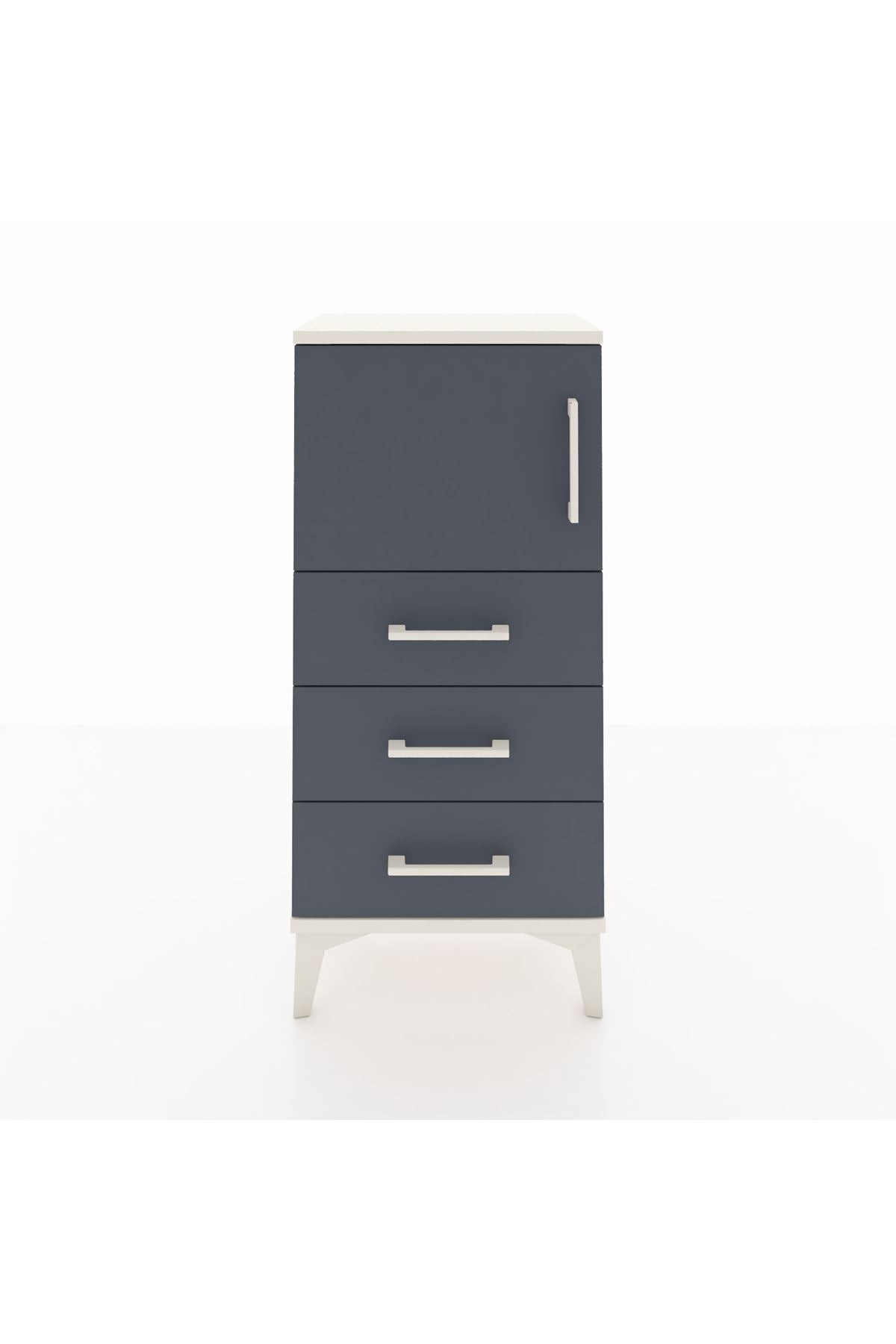 Arges Komodin Tek Raflı 3 Çekmeceli Tek Kapaklı 44x30x96 - S09M026V2A
