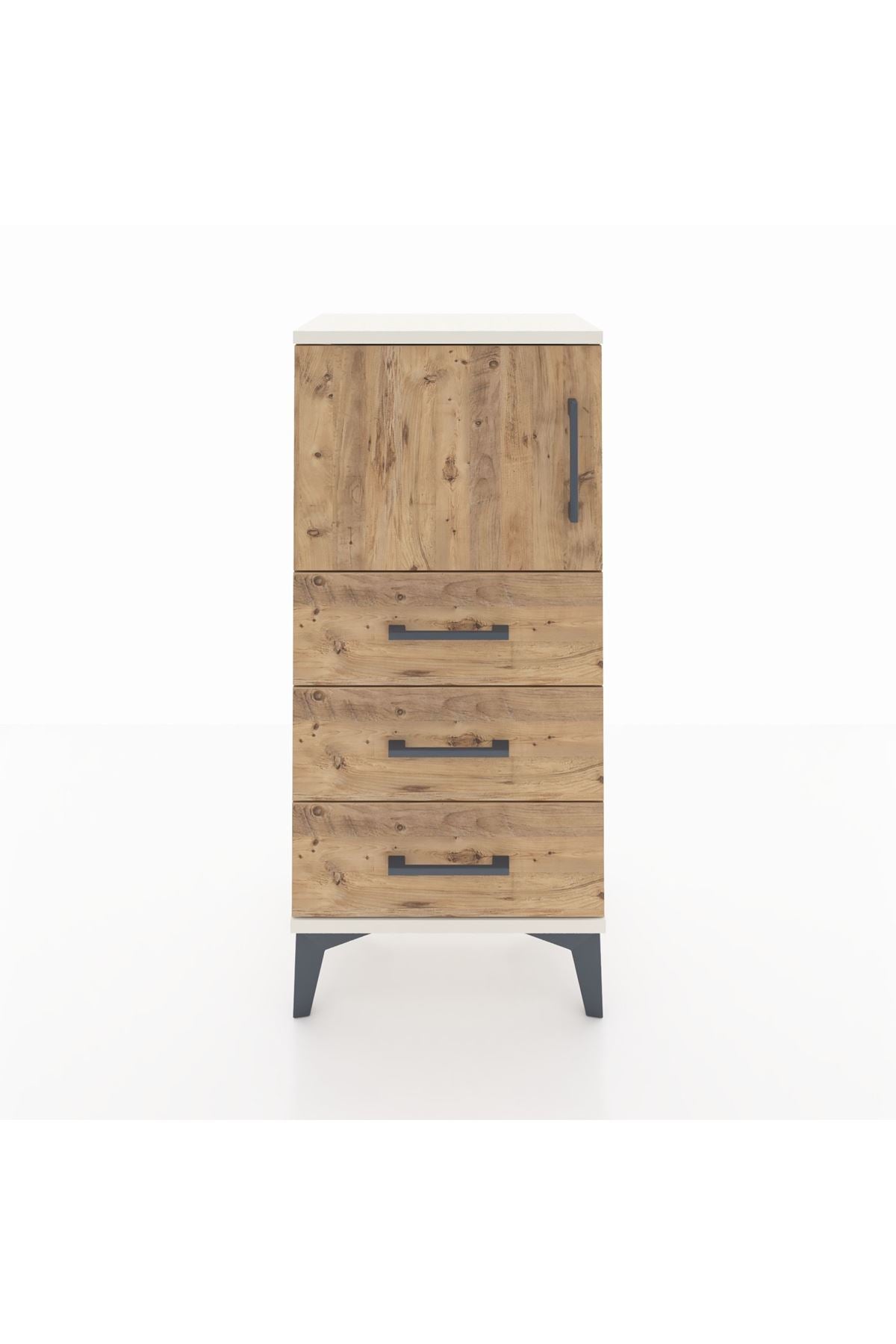 Arges Komodin Tek Raflı 3 Çekmeceli Tek Kapaklı 44x30x96 - S09M026V3A