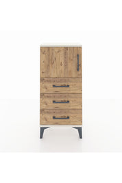 Arges Komodin Tek Raflı 3 Çekmeceli Tek Kapaklı 44x30x96 - S09M026V3A