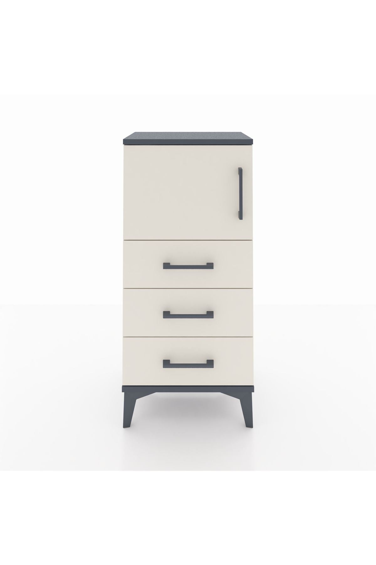 Arges Komodin Tek Raflı 3 Çekmeceli Tek Kapaklı 44x30x96 - S09M026V4A