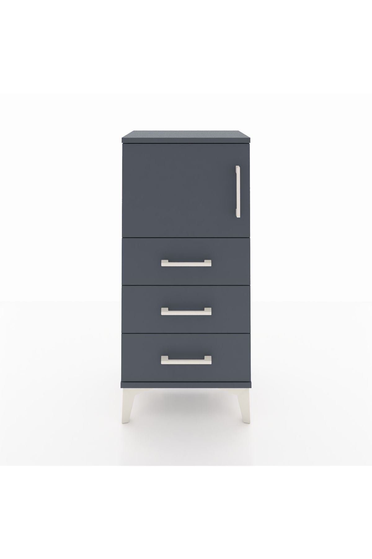 Arges Komodin Tek Raflı 3 Çekmeceli Tek Kapaklı 44x30x96 - S09M026V5A