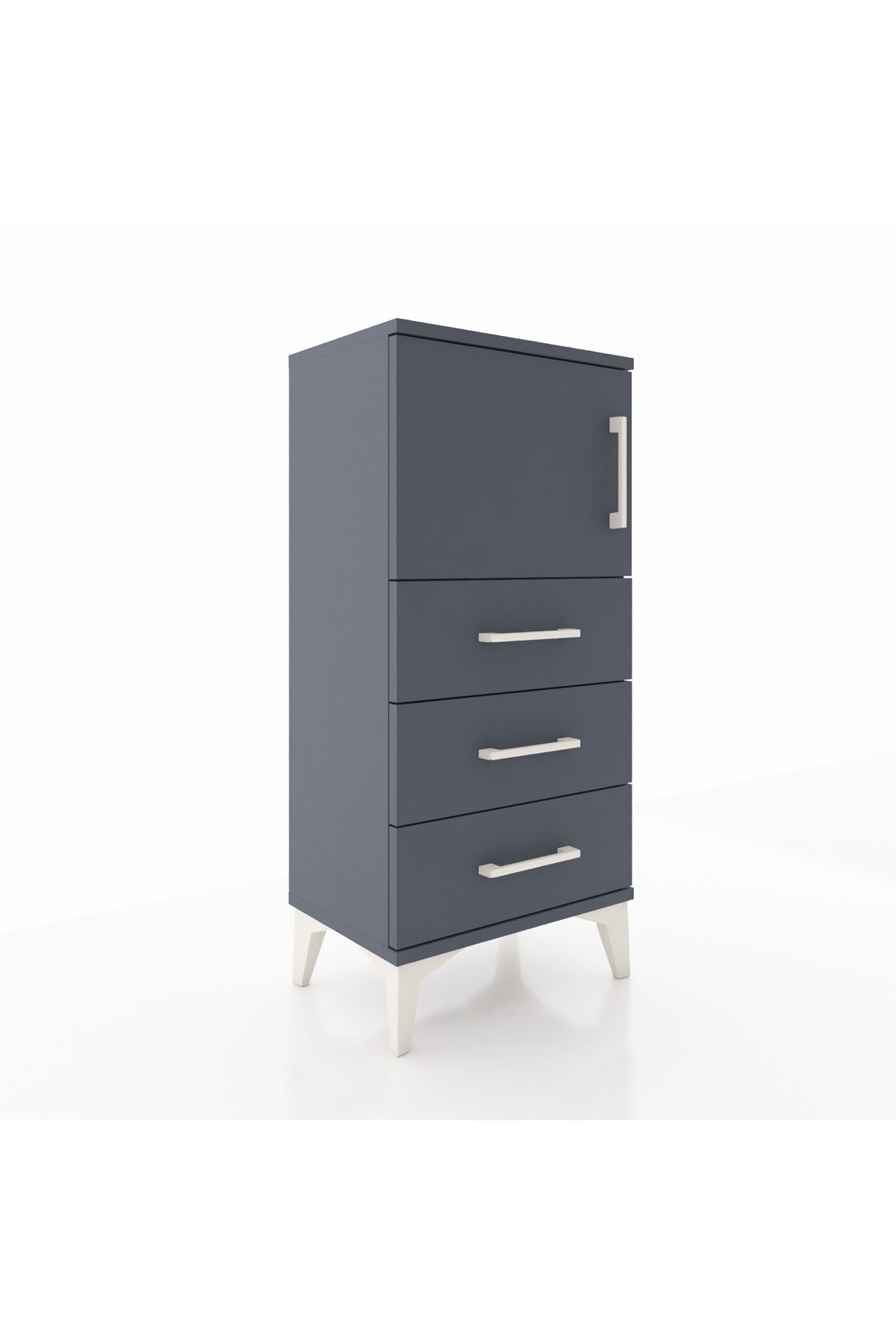 Arges Komodin Tek Raflı 3 Çekmeceli Tek Kapaklı 44x30x96 - S09M026V5A