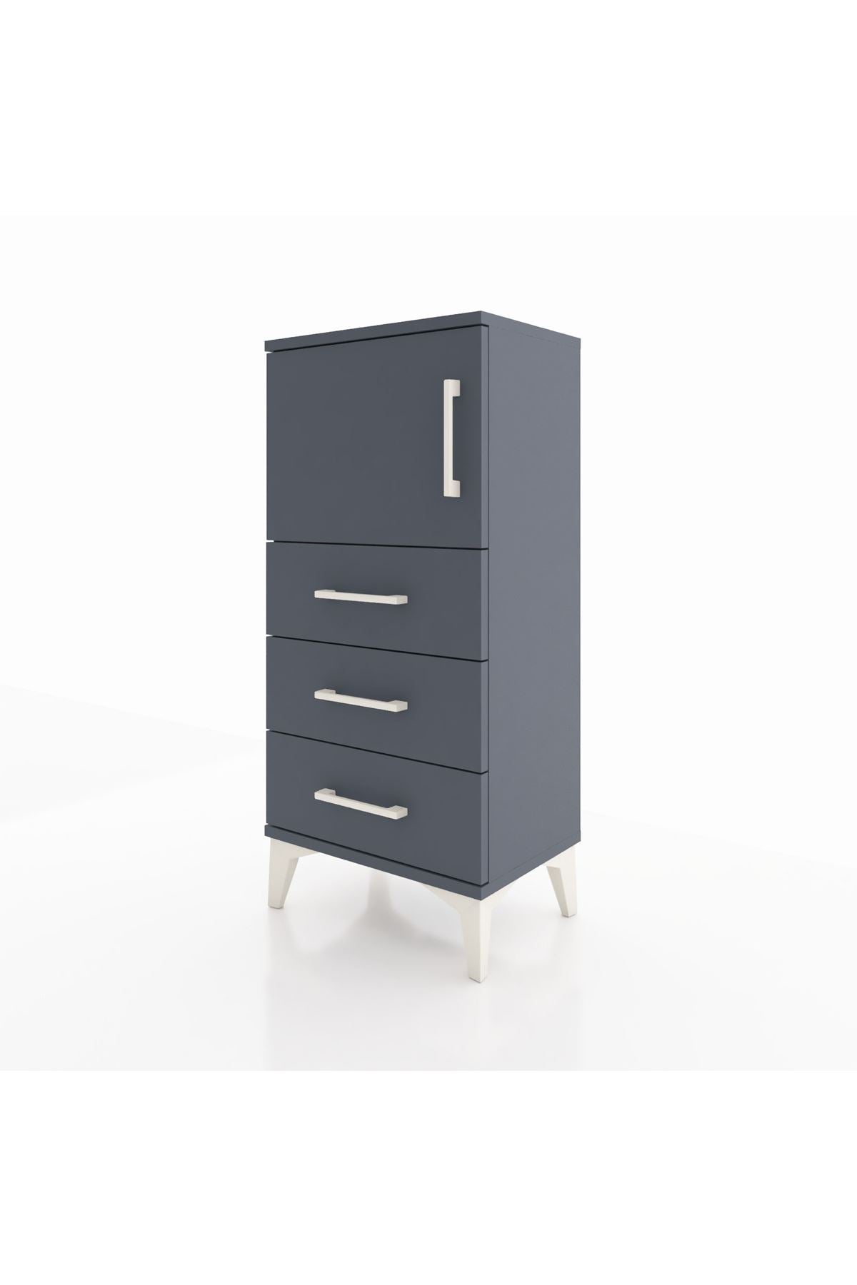 Arges Komodin Tek Raflı 3 Çekmeceli Tek Kapaklı 44x30x96 - S09M026V5A
