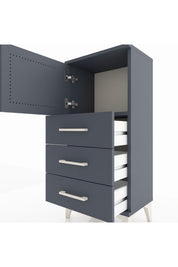 Arges Komodin Tek Raflı 3 Çekmeceli Tek Kapaklı 44x30x96 - S09M026V5A