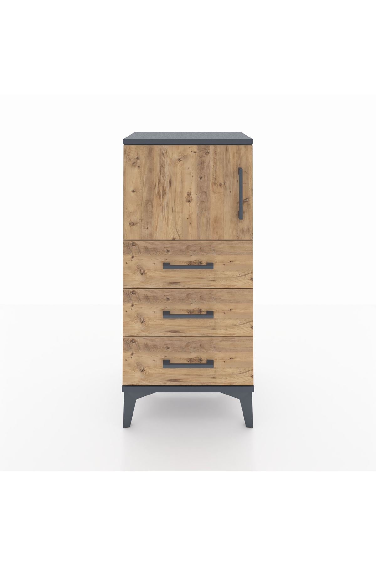 Arges Komodin Tek Raflı 3 Çekmeceli Tek Kapaklı 44x30x96 - S09M026V6A