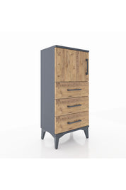 Arges Komodin Tek Raflı 3 Çekmeceli Tek Kapaklı 44x30x96 - S09M026V6A