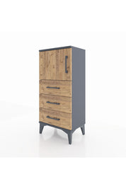 Arges Komodin Tek Raflı 3 Çekmeceli Tek Kapaklı 44x30x96 - S09M026V6A