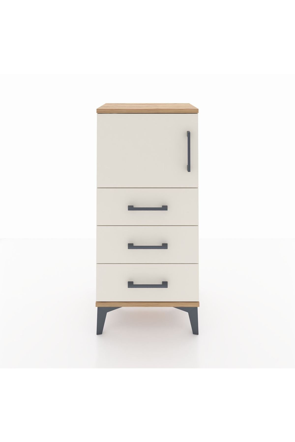 Arges Komodin Tek Raflı 3 Çekmeceli Tek Kapaklı 44x30x96 - S09M026V7A