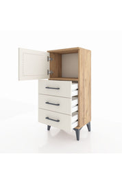 Arges Komodin Tek Raflı 3 Çekmeceli Tek Kapaklı 44x30x96 - S09M026V7A