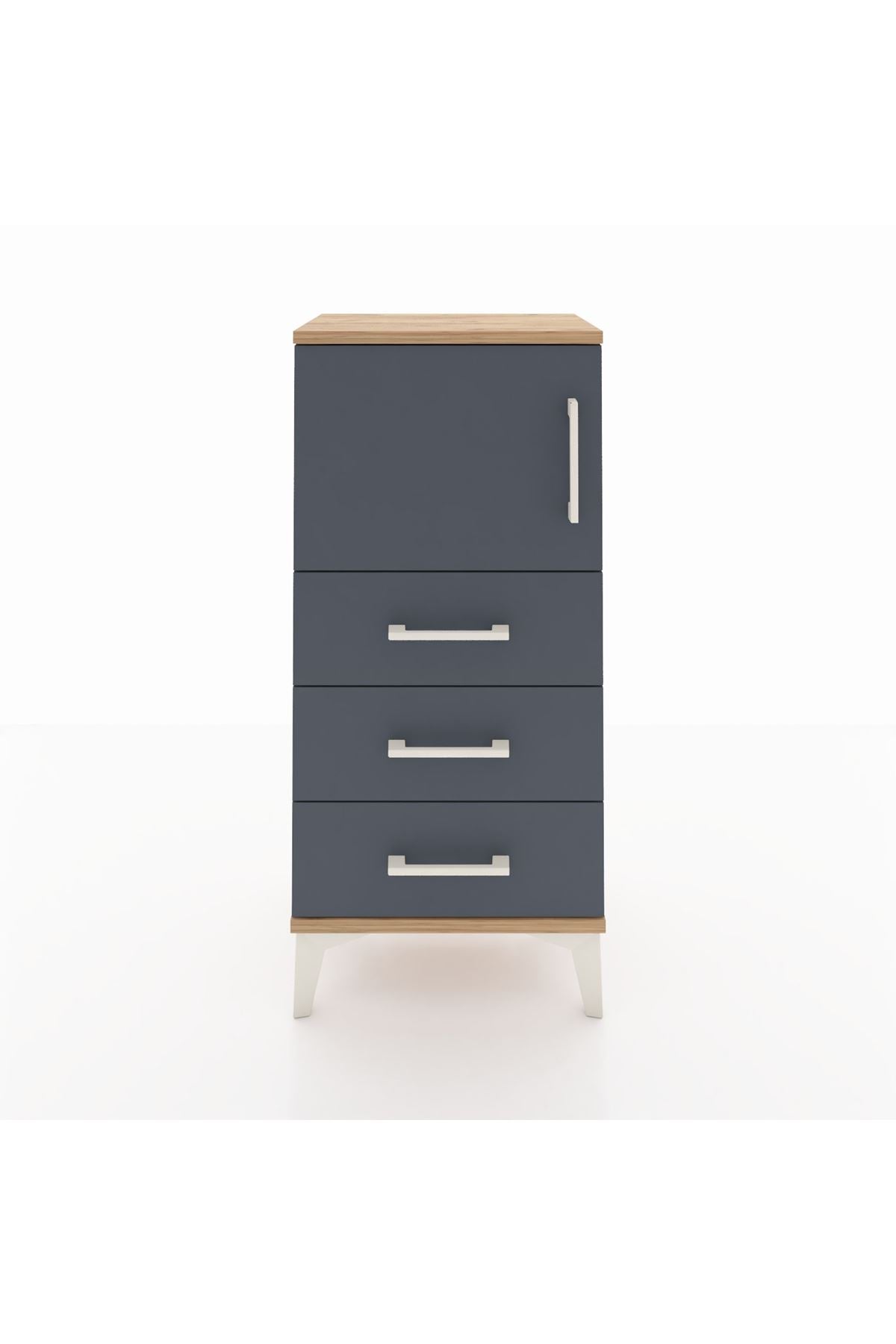 Arges Komodin Tek Raflı 3 Çekmeceli Tek Kapaklı 44x30x96 - S09M026V8A