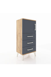 Arges Komodin Tek Raflı 3 Çekmeceli Tek Kapaklı 44x30x96 - S09M026V8A