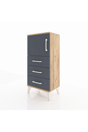 Arges Komodin Tek Raflı 3 Çekmeceli Tek Kapaklı 44x30x96 - S09M026V8A