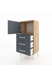 Arges Komodin Tek Raflı 3 Çekmeceli Tek Kapaklı 44x30x96 - S09M026V8A