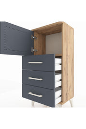Arges Komodin Tek Raflı 3 Çekmeceli Tek Kapaklı 44x30x96 - S09M026V8A