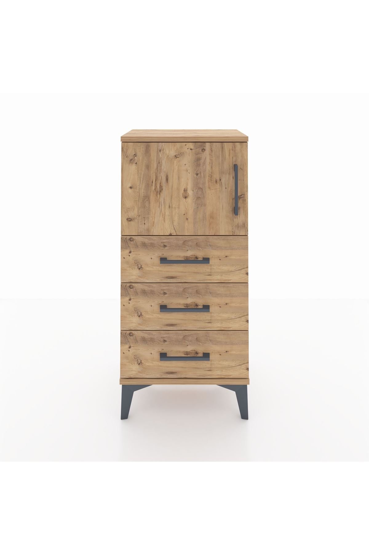 Arges Komodin Tek Raflı 3 Çekmeceli Tek Kapaklı 44x30x96 - S09M026V9A