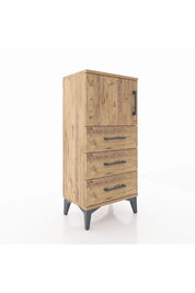 Arges Komodin Tek Raflı 3 Çekmeceli Tek Kapaklı 44x30x96 - S09M026V9A