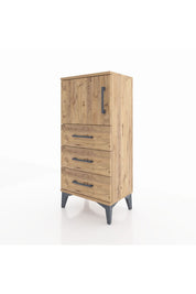 Arges Komodin Tek Raflı 3 Çekmeceli Tek Kapaklı 44x30x96 - S09M026V9A