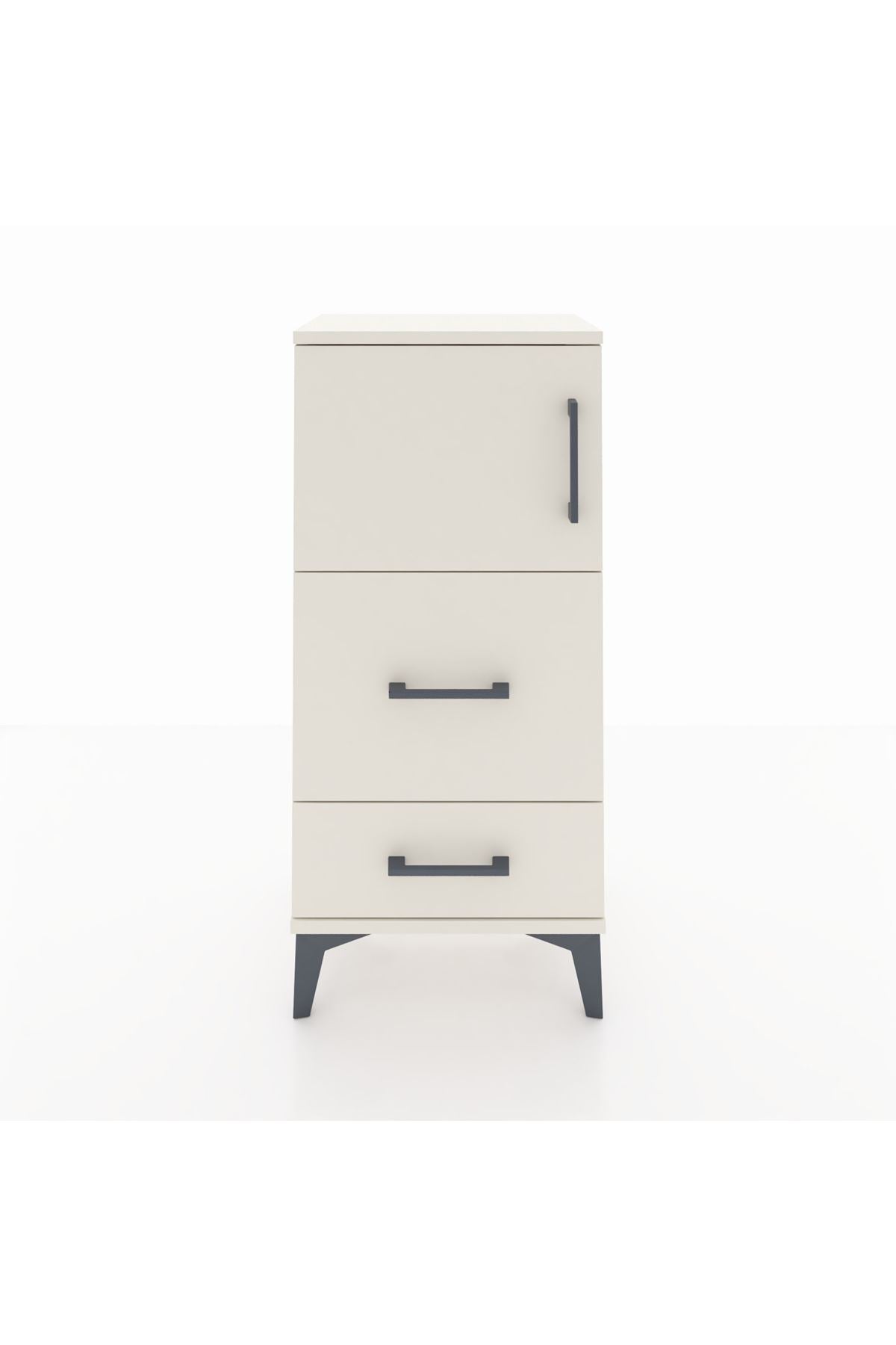 Arges Komodin Tek Raflı 2 Çekmeceli Tek Kapaklı 44x30x96 - S09M027V1A