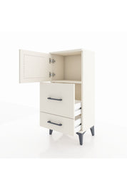 Arges Komodin Tek Raflı 2 Çekmeceli Tek Kapaklı 44x30x96 - S09M027V1A