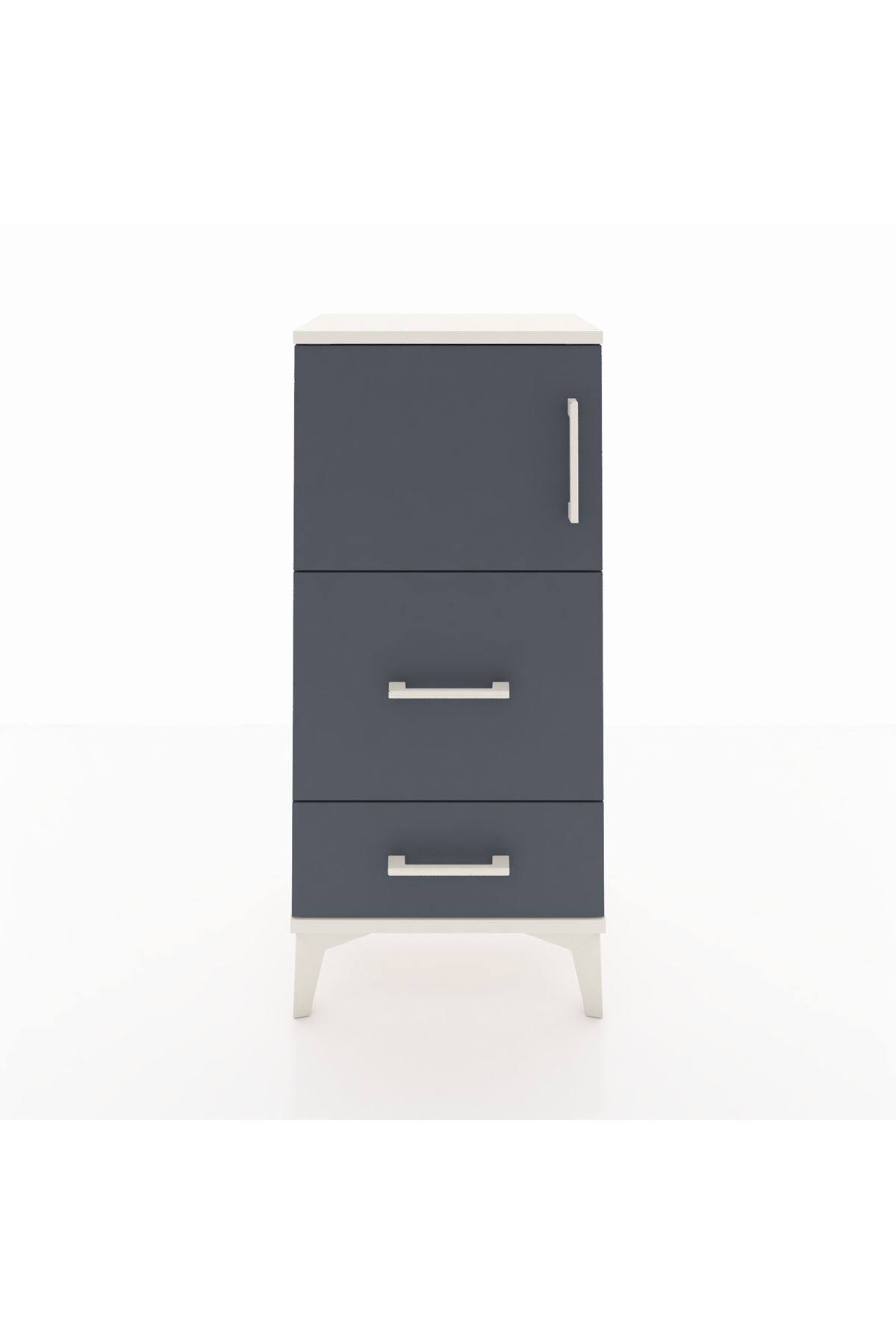 Arges Komodin Tek Raflı 2 Çekmeceli Tek Kapaklı 44x30x96 - S09M027V2A