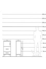 Arges Komodin Tek Raflı 2 Çekmeceli Tek Kapaklı 44x30x96 - S09M027V2A