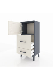 Arges Komodin Tek Raflı 2 Çekmeceli Tek Kapaklı 44x30x96 - S09M027V4A