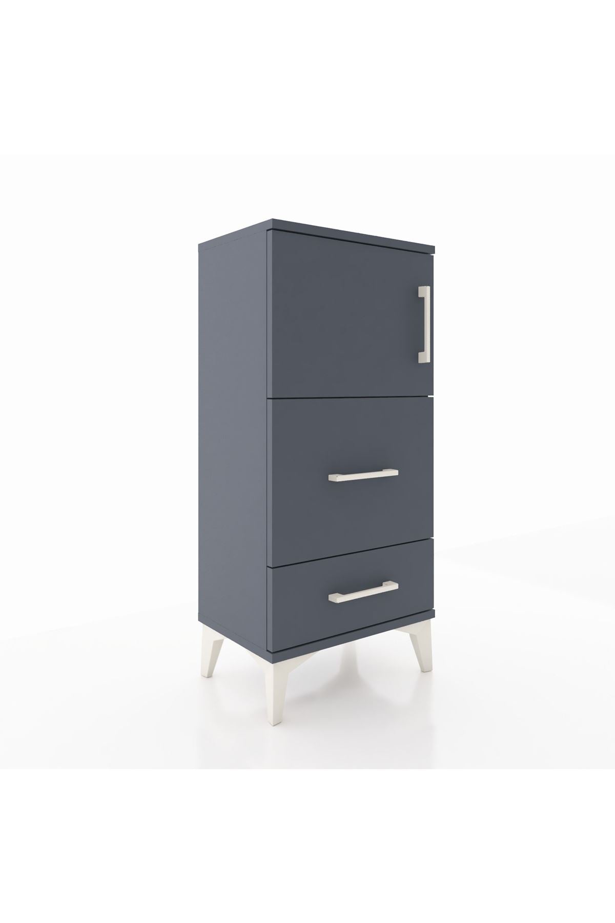 Arges Komodin Tek Raflı 2 Çekmeceli Tek Kapaklı 44x30x96 - S09M027V5A