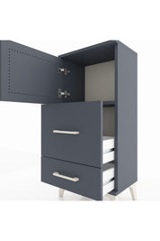 Arges Komodin Tek Raflı 2 Çekmeceli Tek Kapaklı 44x30x96 - S09M027V5A