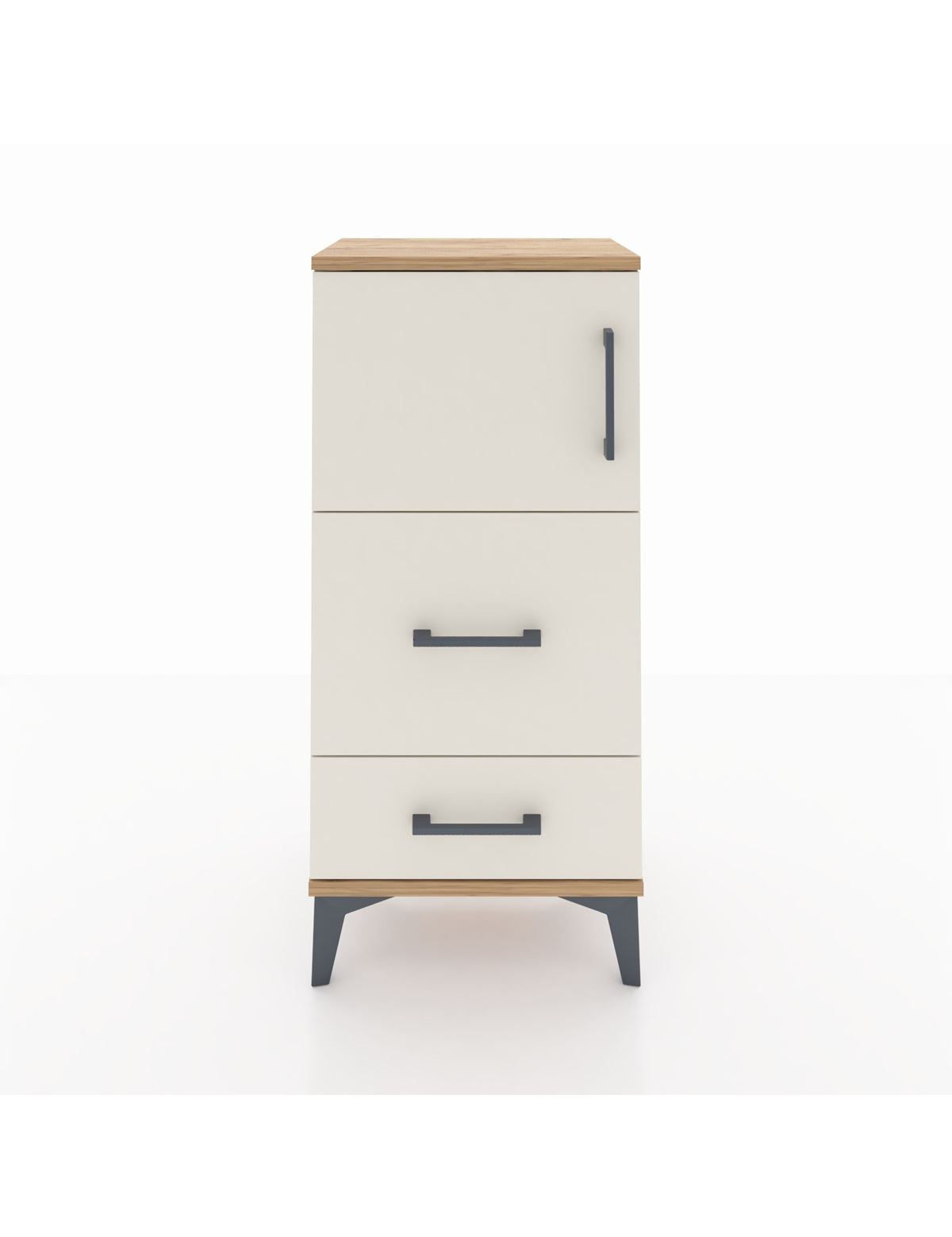 Arges Komodin Tek Raflı 2 Çekmeceli Tek Kapaklı 44x30x96 - S09M027V7A