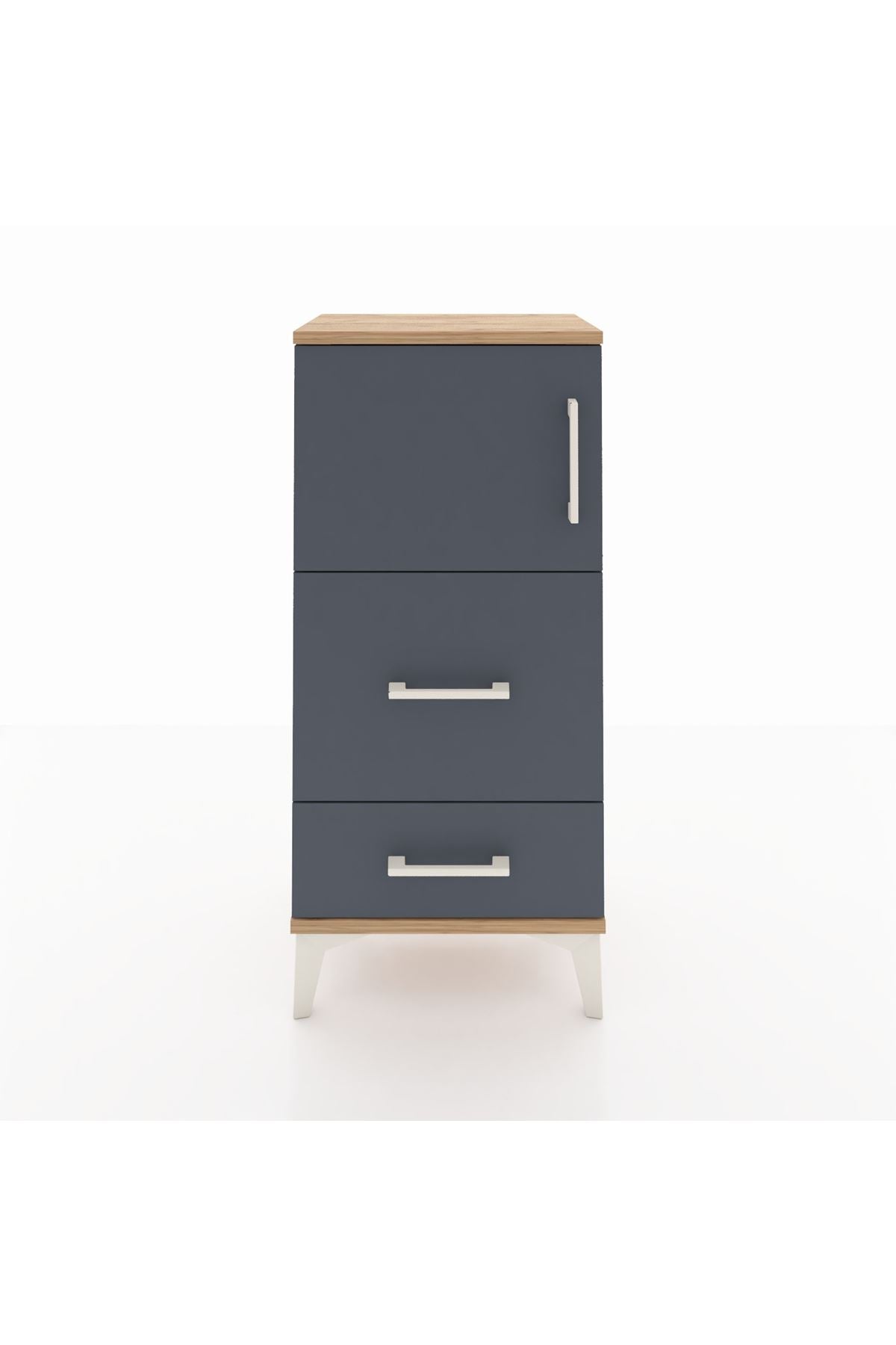 Arges Komodin Tek Raflı 2 Çekmeceli Tek Kapaklı 44x30x96 - S09M027V8A