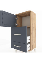 Arges Komodin Tek Raflı 2 Çekmeceli Tek Kapaklı 44x30x96 - S09M027V8A