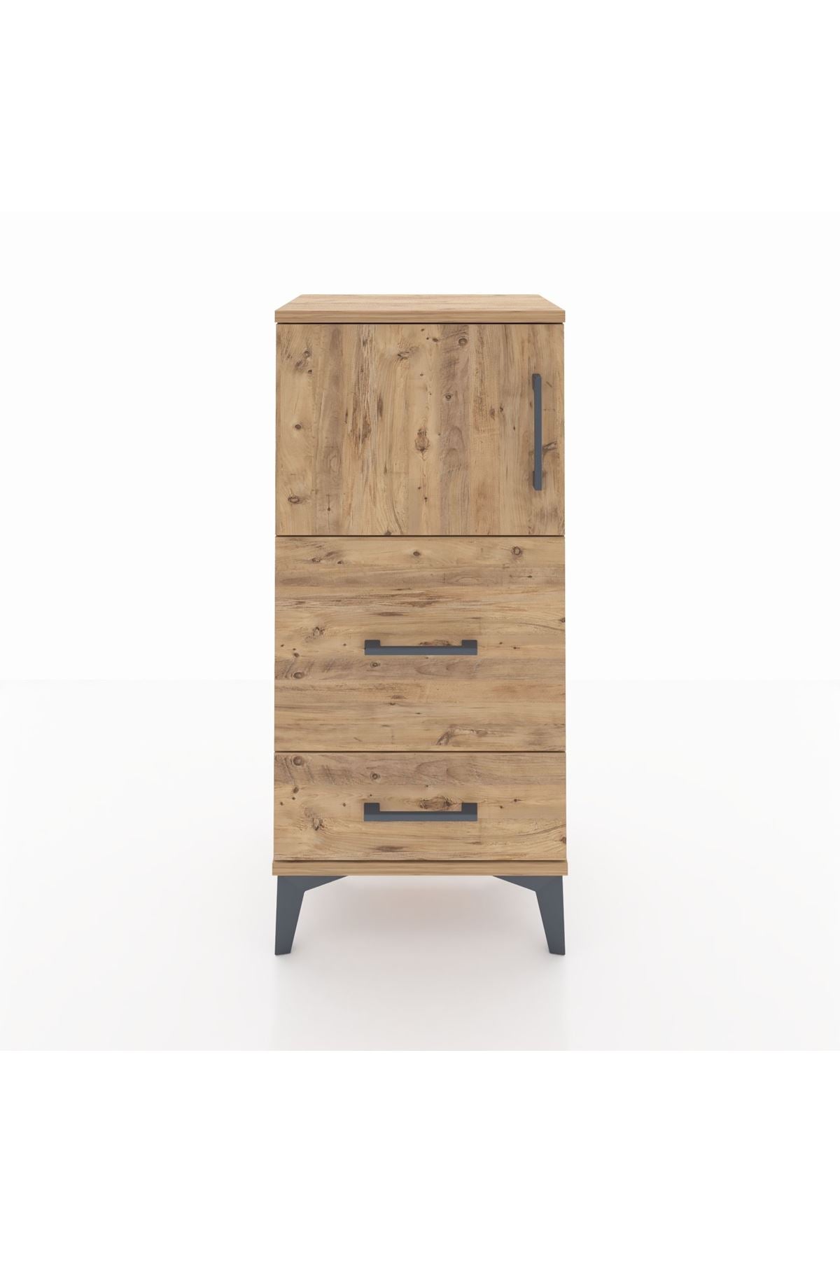 Arges Komodin Tek Raflı 2 Çekmeceli Tek Kapaklı 44x30x96 - S09M027V9A