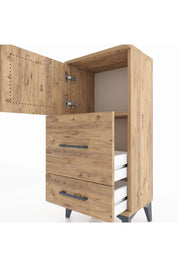 Arges Komodin Tek Raflı 2 Çekmeceli Tek Kapaklı 44x30x96 - S09M027V9A