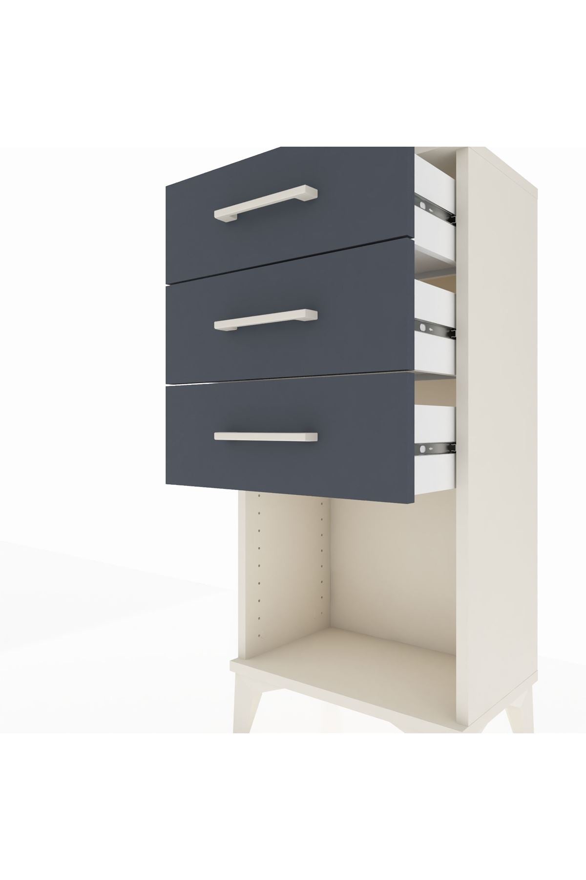 Arges Komodin 3 Çekmeceli 44x30x96 - S09M002V2A