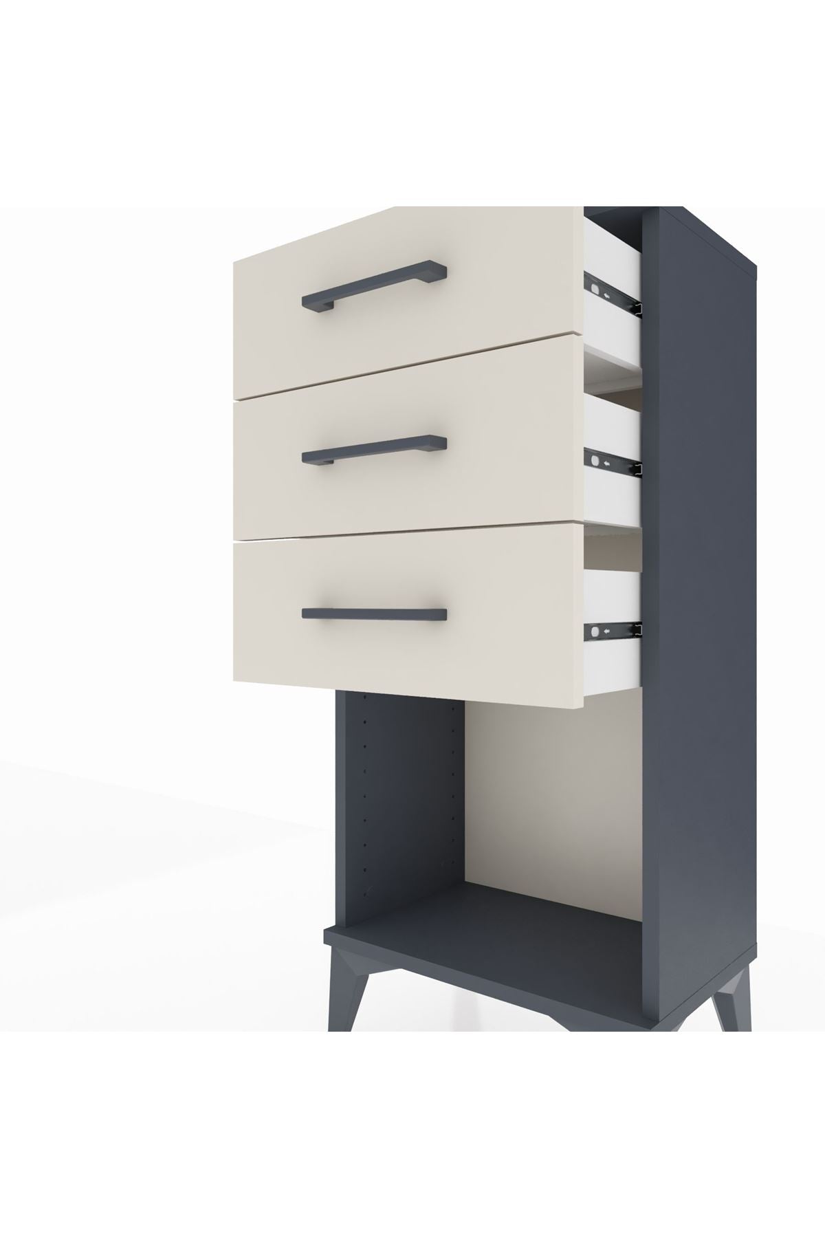 Arges Komodin 3 Çekmeceli 44x30x96 - S09M002V4A