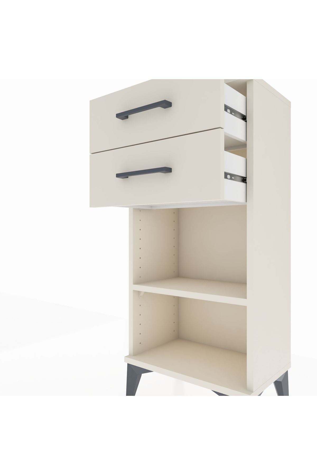 Arges Komodin Tek Raflı 2 Çekmeceli 44x30x96 - S09M003V1A