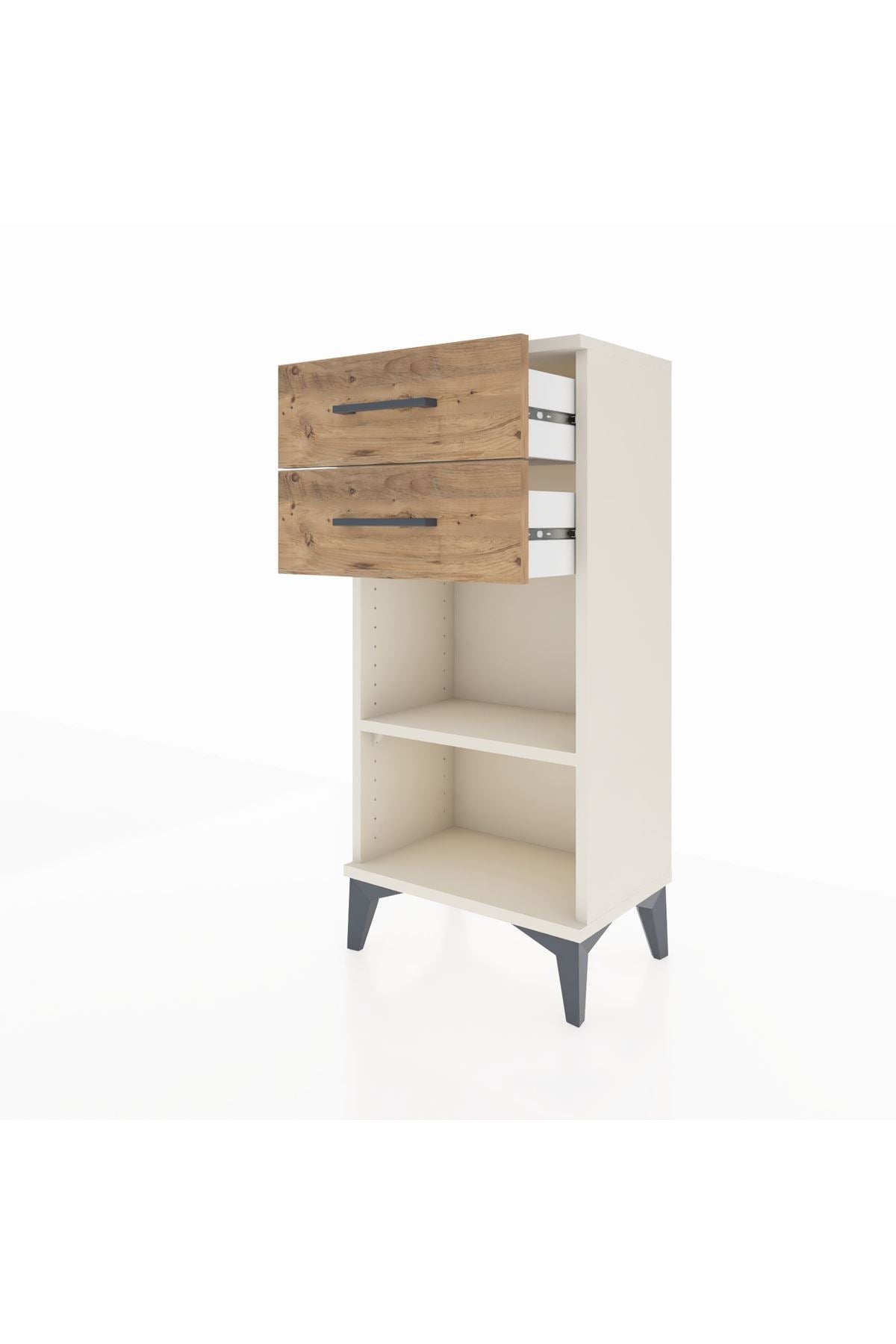 Arges Komodin Tek Raflı 2 Çekmeceli 44x30x96 - S09M003V3A